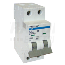 TRACON Kismegszakító, 2 pólus, B karakterisztika50A, B, 2P, 10kA villanyszerelés