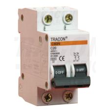 TRACON Kismegszakító, 2 pólus, C karakterisztika32A, 6kA villanyszerelés