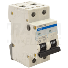TRACON Kismegszakító, 2 pólus, C karakterisztika 16A, 6kA villanyszerelés