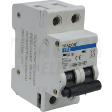 TRACON Kismegszakító, 2 pólus, D karakterisztika16A, 6kA villanyszerelés