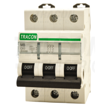TRACON Kismegszakító, 3 pólus, C karakterisztika10A, 4,5 kA villanyszerelés