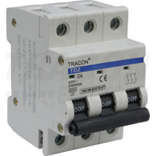 TRACON Kismegszakító, 3 pólus, D karakterisztika2A, 6kA villanyszerelés