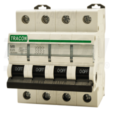 TRACON Kismegszakító, 4 pólus, C karakterisztika32A, 4,5 kA villanyszerelés