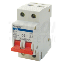 TRACON Kismegszakító, színes karral, 2 pólus, B karakterisztika4A, 6kA villanyszerelés