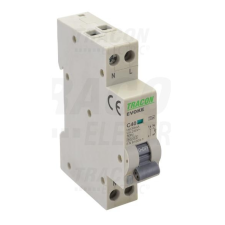 TRACON Kombinált védőkapcsoló, elektronikus, 2P, 1 modul, C6 villanyszerelés