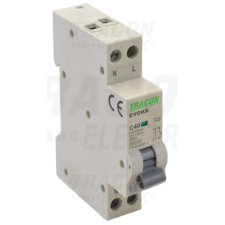 TRACON Kombinált védőkapcsoló, elektronikus, 2P, 1 modul, C kar.C25, 30mA, 6kA, AC, villanyszerelés