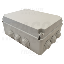 TRACON Kötődoboz, falon kívüli, műanyag csavarral310×230×130,IP55 villanyszerelés