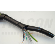 TRACON KSPI-12F Vezetékösszefogó szalagspirál, fekete dmin-dmax=15-80mm, PE villanyszerelés