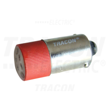 TRACON LED-es jelzőizzó, piros 230V AC/DC, Ba9s villanyszerelés