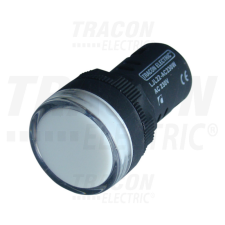 TRACON LED-es jelzőlámpa, fehér 12V AC/DC, d=16mm villanyszerelés