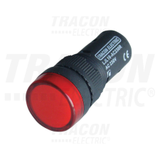TRACON LED-es jelzőlámpa, piros 24V AC/DC, d=16mm villanyszerelés