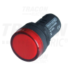 TRACON LED-es jelzőlámpa, piros 24V AC/DC, d=22mm