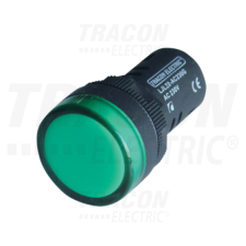 TRACON LED-es jelzőlámpa, zöld12V AC/DC, d=22mm villanyszerelés