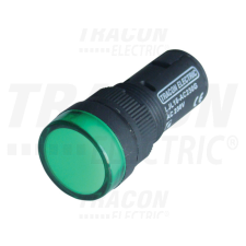 TRACON LED-es jelzőlámpa, zöld 48V AC/DC, d=16mm villanyszerelés