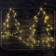 TRACON LED karácsonyi ablakdísz, fenyőfa, elemes világítás