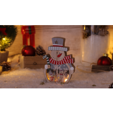 TRACON LED karácsonyi dekoráció, hóember, elemesTimer 6+18h,3LED, 3000K, 2xAAA karácsonyi dekoráció
