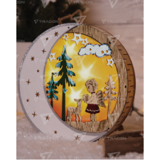 TRACON LED karácsonyi hold,angyal,fa,elemes  Timer 6+18h,6LED, 3000K, 2xAAA karácsonyfa izzósor