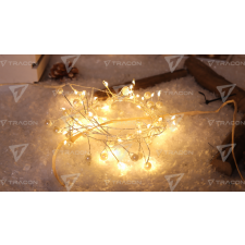 TRACON LED karácsonyi lánc,gyöngy,elemes  Timer 6+18h,40LED, 3000K, 3xAA karácsonyfa izzósor