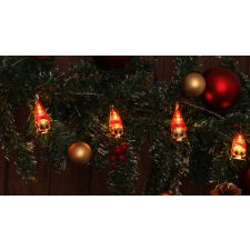 TRACON LED karácsonyi lánc, manó, elemesTimer 6+18h,10LED, 3000K, 2xAA karácsonyfa izzósor