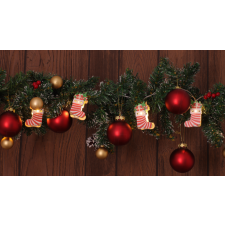 TRACON LED karácsonyi lánc, zokni, elemesTimer 6+18h,10LED, 3000K, 2xAA karácsonyfa izzósor