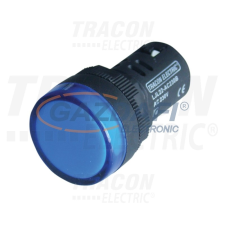 TRACON LJL22-ACDC24B LED-es jelzőlámpa, kék 24V AC/DC, d=22mm villanyszerelés