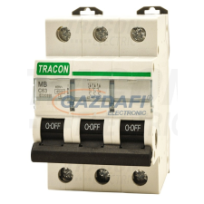 TRACON MB-3C-20 Kismegszakító, 3 pólus, C karakterisztika 20A, 4,5 kA villanyszerelés