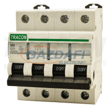 TRACON MB-4C-16 Kismegszakító, 4 pólus, C karakterisztika 16A, 4,5 kA villanyszerelés
