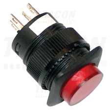 TRACON Mini jelzőlámpás nyomógomb, piros1×NO, 110V AC/DC villanyszerelés