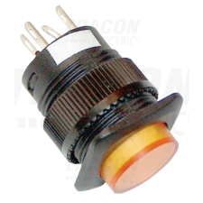 TRACON Mini jelzőlámpás nyomókapcsoló sárga1×NO, 110V AC/DC villanyszerelés