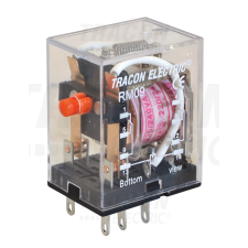 TRACON Miniatűr relé 12V DC / 2×CO, (3A, 230V AC / 28V DC) villanyszerelés