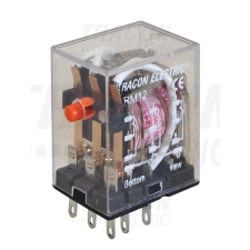TRACON Miniatűr relé 12V DC / 3×CO, (3A, 230V AC / 28V DC) villanyszerelés