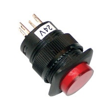 TRACON MNG-002R Mini jelzőlámpás nyomógomb, piros 1×NO, 2V AC/DC villanyszerelés