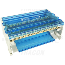 TRACON Moduláris elosztóblokk nyitható fedéllel 4×16(10) mm2 / 12×10(6) mm2 villanyszerelés