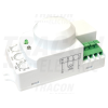 TRACON Mozgásérzékelő, mikrohullámú, lámpába 230 VAC, 5,8 GHz, 360°, 1-8 m, 10 s-12 min, 3-2000lux