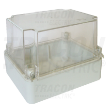 TRACON Műanyag doboz, kikönnyített,világos szürke,átlátszó fedéllel 310×230×180mm, IP55 villanyszerelés