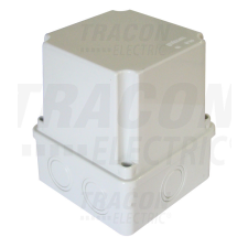 TRACON Műanyag doboz, kikönnyített, világos szürke, teli fedéllel 150×110×140mm, IP55 villanyszerelés