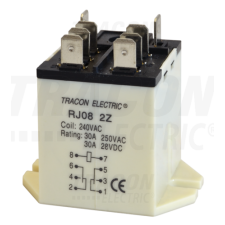 TRACON Nagyteljesítményű relé24V AC / 2×CO (30A, 230V AC / 28V DC) villanyszerelés