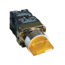 TRACON NYGBK3565S Világítókaros kapcsoló, fémalap, sárga, LED, 3állású,izzó n. 1×NC+1×NO, 3A/400V AC, IP42 villanyszerelés