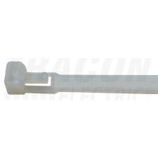 TRACON Nyitható kábelkötegelő, natúr350×8mm, D=10-100mm, PA 6.6 villanyszerelés