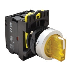 TRACON NYK3-SL31Y Világítókaros kapcsoló, sárga, LED, háromállású 1×NO+1×NC, 5A/230V AC-15, IP65, LED 230V AC/DC villanyszerelés
