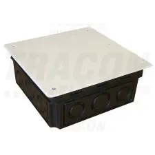 TRACON Perforált kötődoboz süllyesztett, négyzetes, fekete 150(166)×65.3mm villanyszerelés
