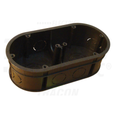 TRACON Perforált szerelvénydoboz süllyesztett, dupla, fekete70×140×70×44mm villanyszerelés