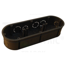 TRACON Perforált szerelvénydoboz süllyesztett, tripla, fekete70×212×70×44mm villanyszerelés