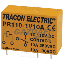 TRACON PR110-1V10A Print relé 110V DC / 1×CO (10A, 230V AC / 30V DC) villanyszerelés