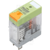 TRACON Print relé tesztgombbal és állapotjelzéssel110V AC / 1×CO (NC: 12A, NO_ 15A, 230V AC / 30V DC)