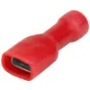 TRACON PTCSH3 Teljes szigetelésű rátolható csatl. hüvely, sárgaréz, piros 1,5mm2, 2,8×0,5mm