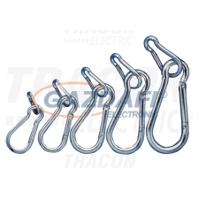 TRACON RKARA8 Karabiner, rugós, acél d=8mm, 1400N villanyszerelés