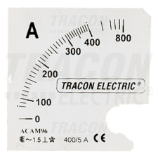 TRACON Skálalap ACAM48-5 alapműszerhez 0 - 500 (1000) A villanyszerelés