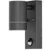  TRACON SPGU10IPFS1A Oldalfali spot lámpatest mozgásérzékelővel, kültéri,antracit 100-240VAC,50Hz,1xGU10,ma.35W,10s-4min,max 8m,3-2000lx,IP44