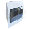 TRACON Süllyesztett elosztódoboz, füstszínű ajtóval, N/PE sínnel1×6 modul, IP40, (H×W×D=200×150×66mm)